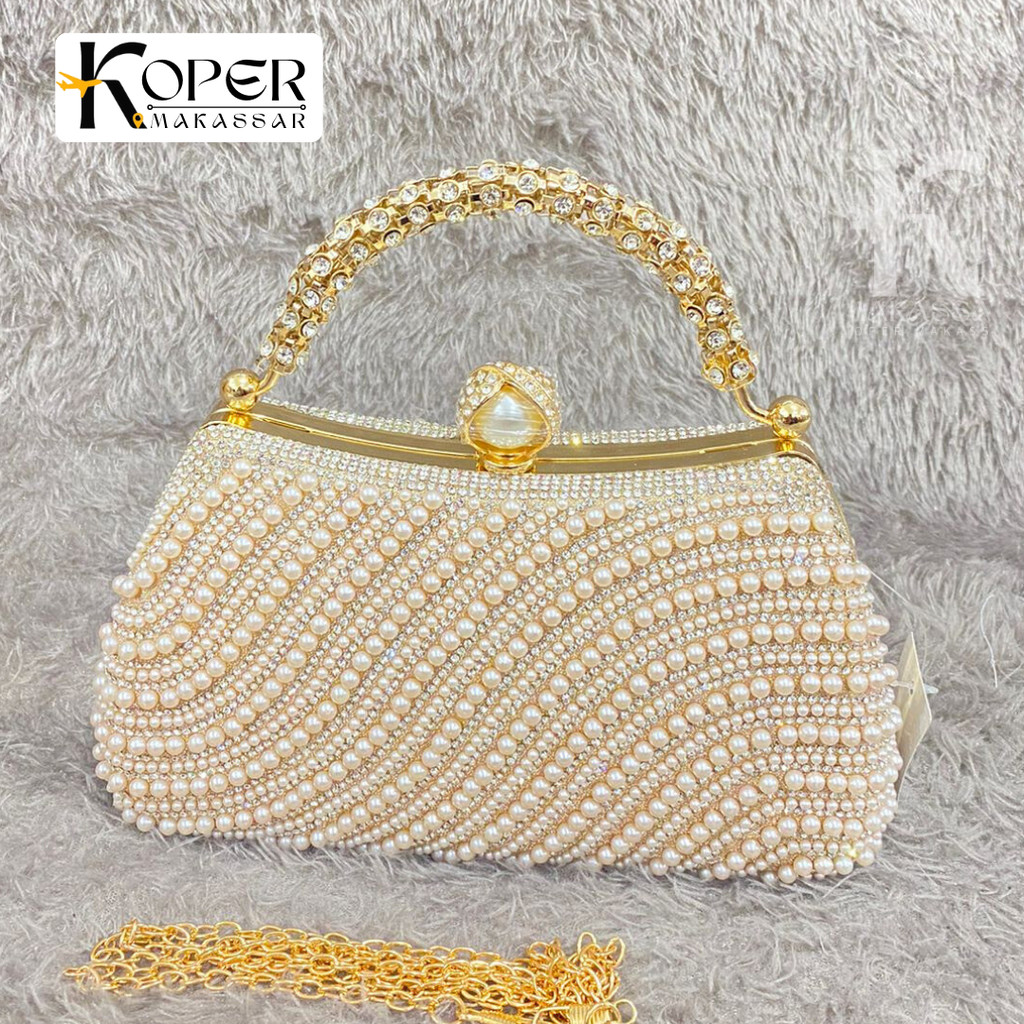 TAS PESTA RS220-B TAS WANITA IMPORT PREMIUM / TAS PESTA MEWAH HAND BAG / CLUTCH BAG IMPORT MAKASSAR