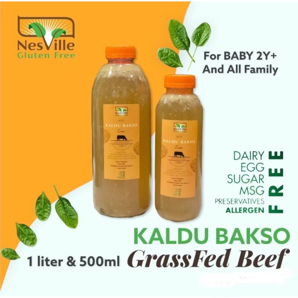 

Nesville Kaldu Baso Sapi GRASSFED Gluten Free | Non GMO | Sehat Organik Mpasi Balita | Bebas Gluten