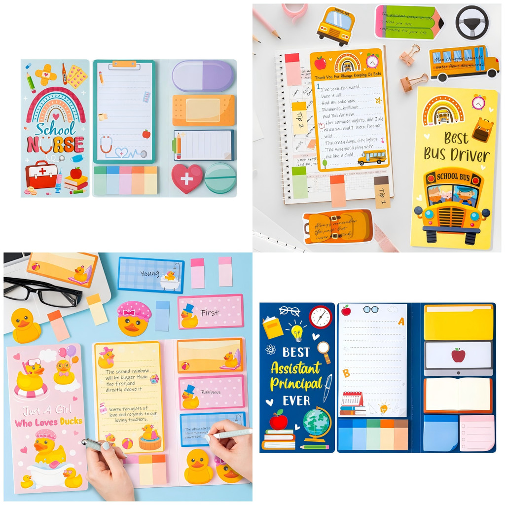 

Sticky Note For Teacher Appreciation Gift Self-Stick Memo Pad Book Point Marker Writing Label Back To School Office Stationery