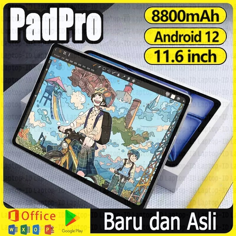 [Garansi 1 tahun]Tablet murah baru PadPro untuk pembelajaran dan hiburan kantor ultra tipis SiM/WiFi