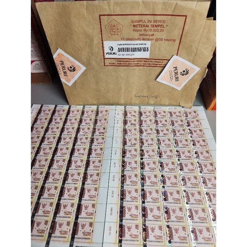 

materai tempel 10000 10 ribu 10ribu asli kantor pos