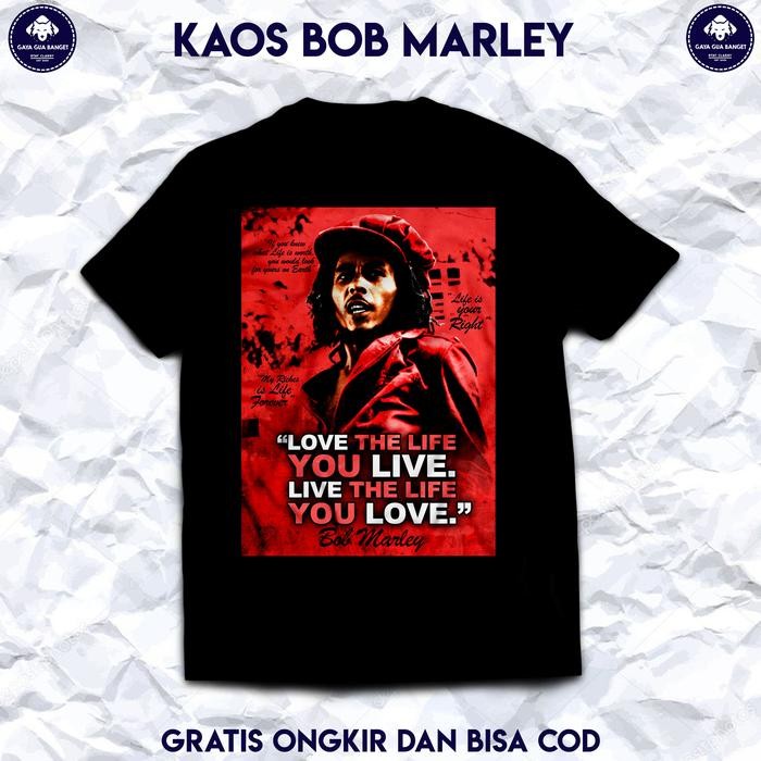 (COD) Kaos Reggae Bob Marley. T Shirt Band Musik Reggae Bob Marley Original. - S