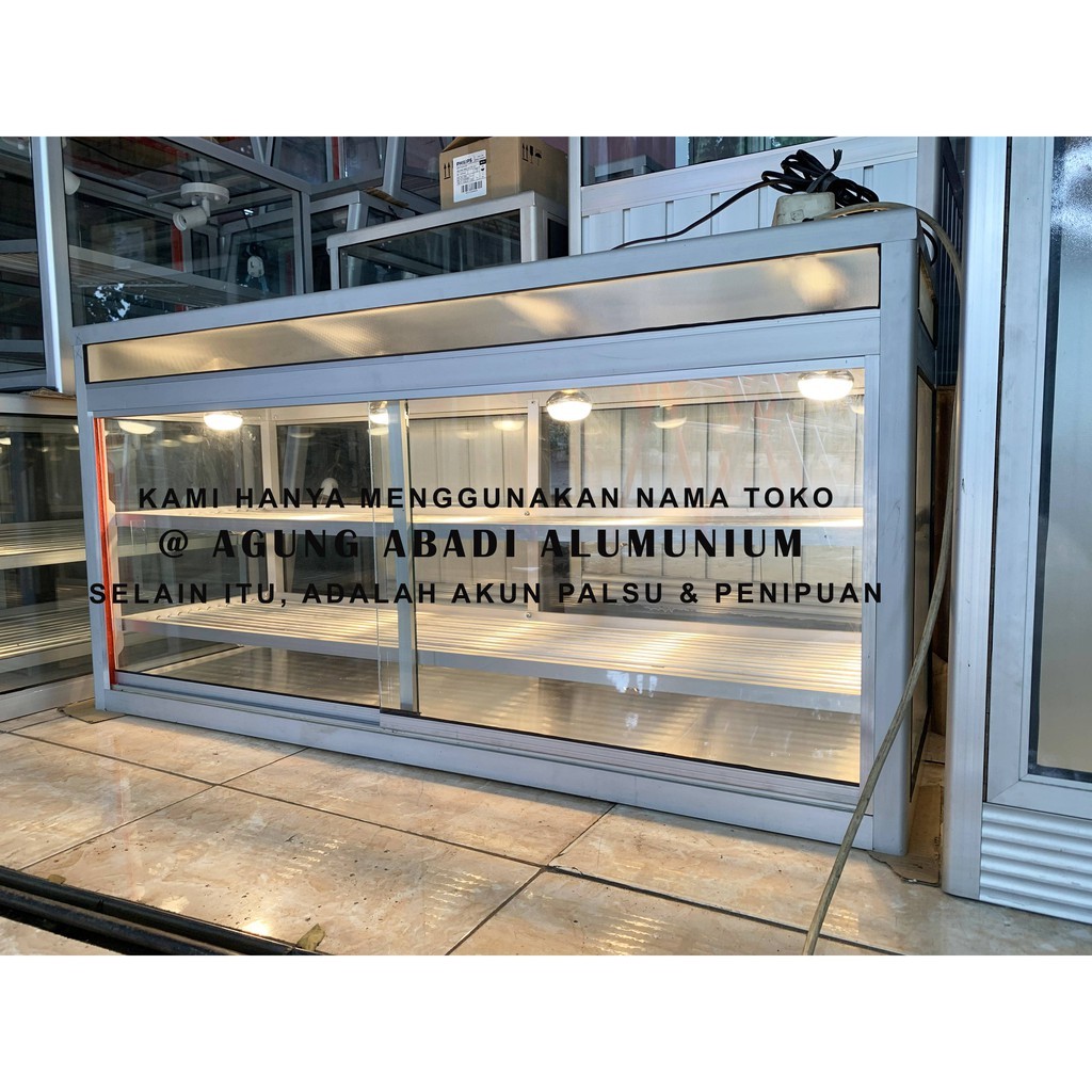 Etalase / Showcase / Pemanas Ayam Fried Chicken 2 Rak 4 Lampu Big 100cm