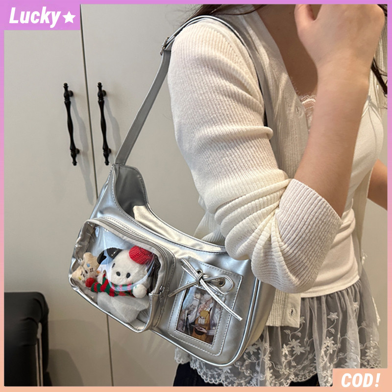 Tas Transparan Jepang Trendi Tas Selempang Anime Unisex Kapasitas Besar