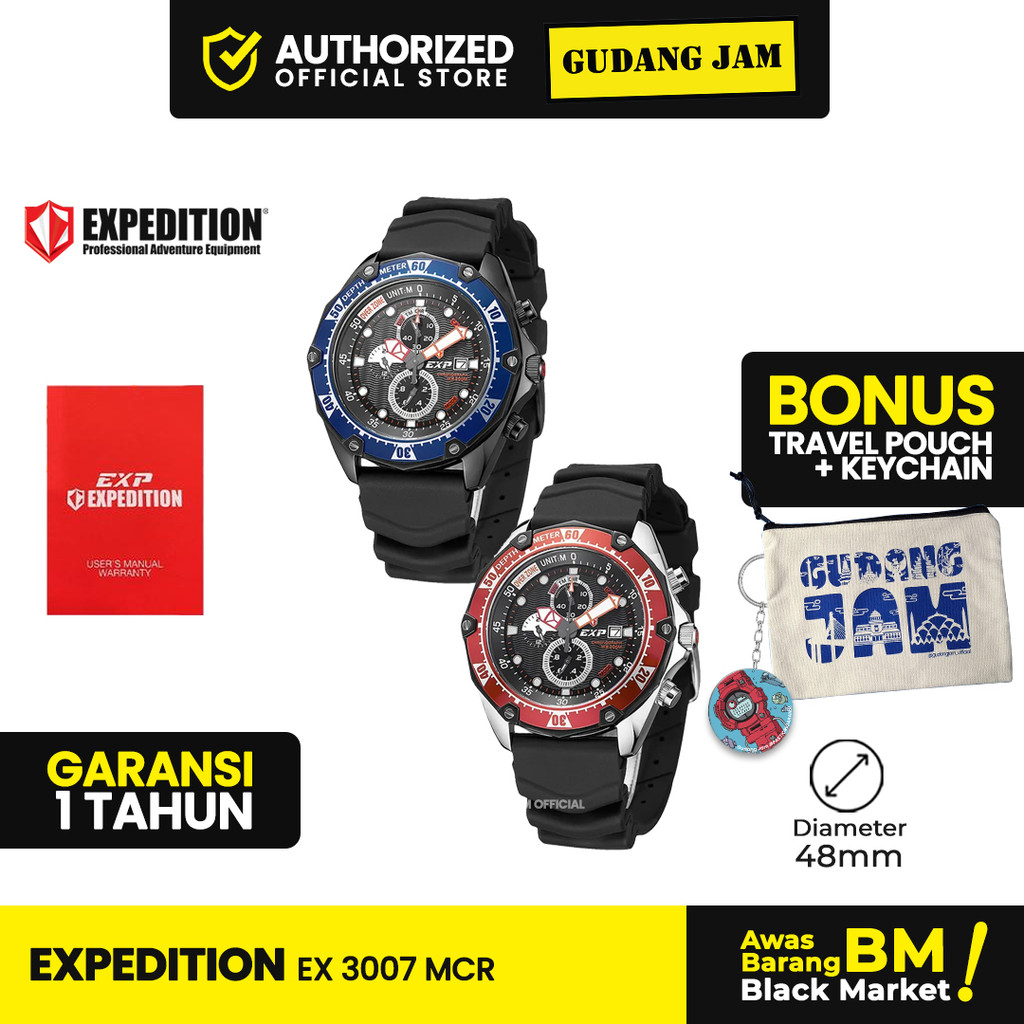 Jam Tangan Pria Analog Expedition EX 3007 MCR Series Silicon Strap