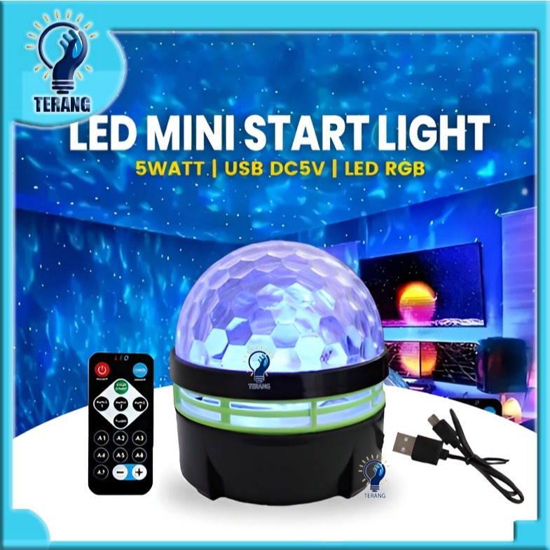 Lampu proyektor Aurora Utara mini Lampu Galaksi Langit Aurora Lampu Tidur Lampu Disco + Remote