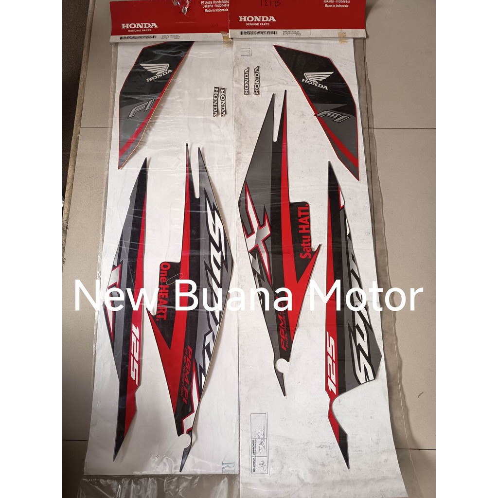 Stiker Sticker Striping Body New Supra X 125 Fi Hitam Merah 871X0K41N20ZAL 871X0K41N20ZAR