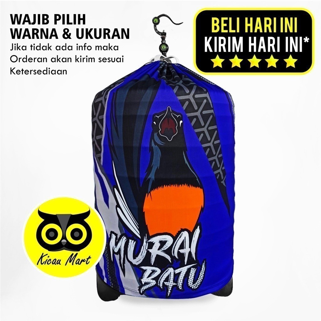 KICAU MART Krodong Kerodong Sangkar Murai No 2 Motif Burung Murai Fullprint Sempati Bahan Jersey Pre