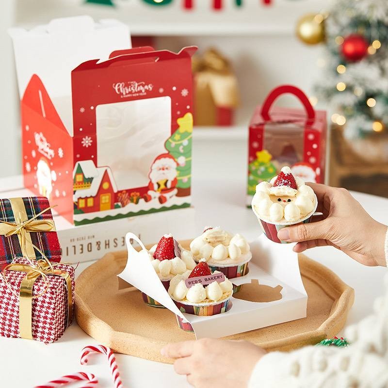 Box Hampers Cupcake/Kotak Cupcake Hampers Natal/ Hampers Dessert Marry Christmas/Box Cupcake
