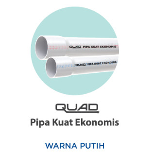 PIPA 6 DIM INCH TEBAL AW & D POWER QUAD PUTIH PER BATANG 4 METER PRALON PARALON