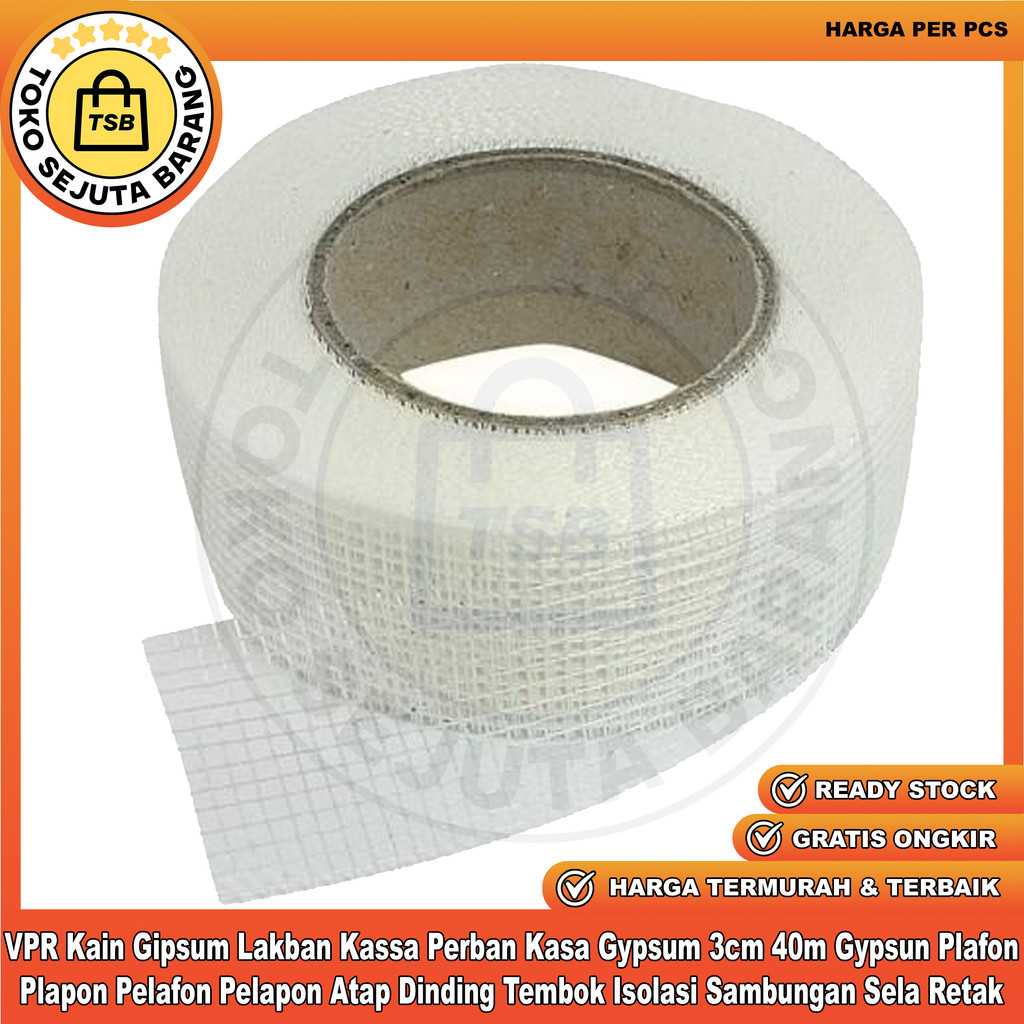 VPR Perban Kasa Gypsum Kain Gipsum Lakban Kassa 3cm 40m Gypsun Plafon Plapon Pelafon Pelapon Atap Di