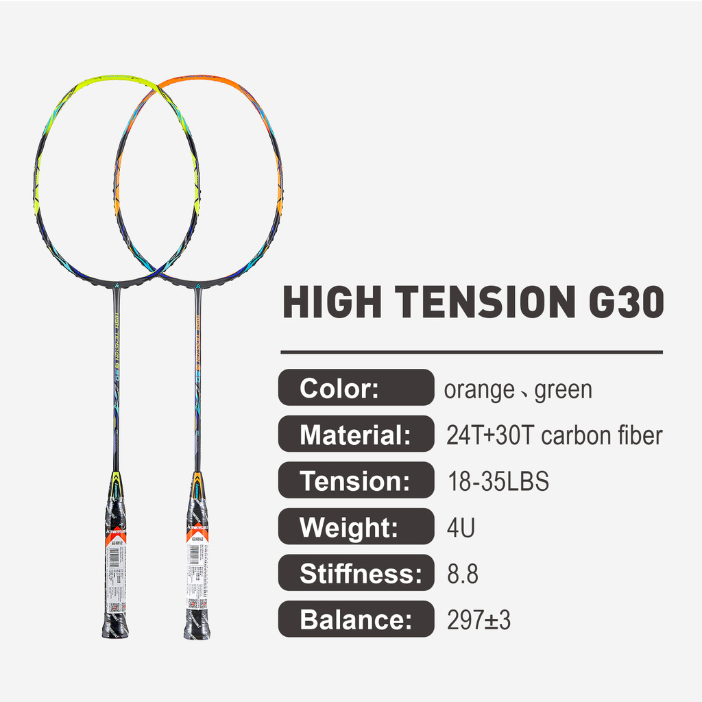 Kawasaki Badminton Racket High Tension G30 4U 30T Carbon Fiber Badminton Racket For  Professional Pl