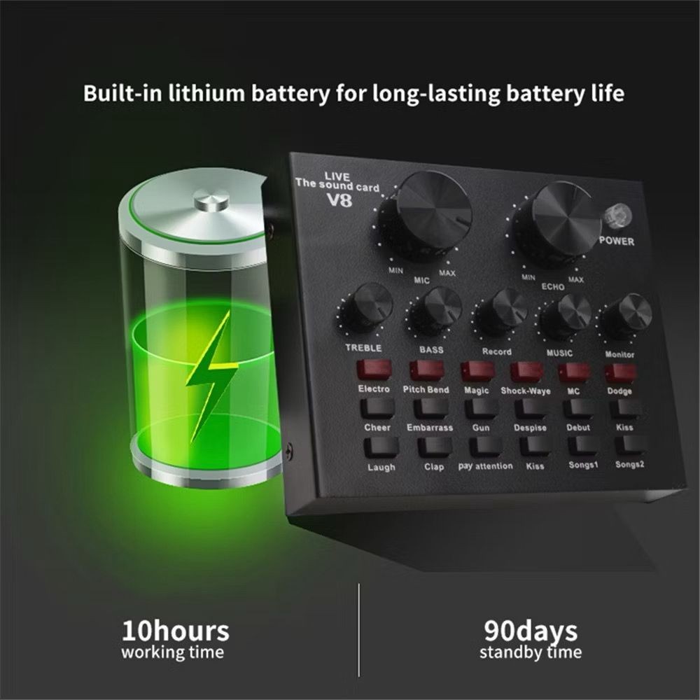 Live Sound Card Alat Karaoke Soundcard Bluetooth V8 Audio USB