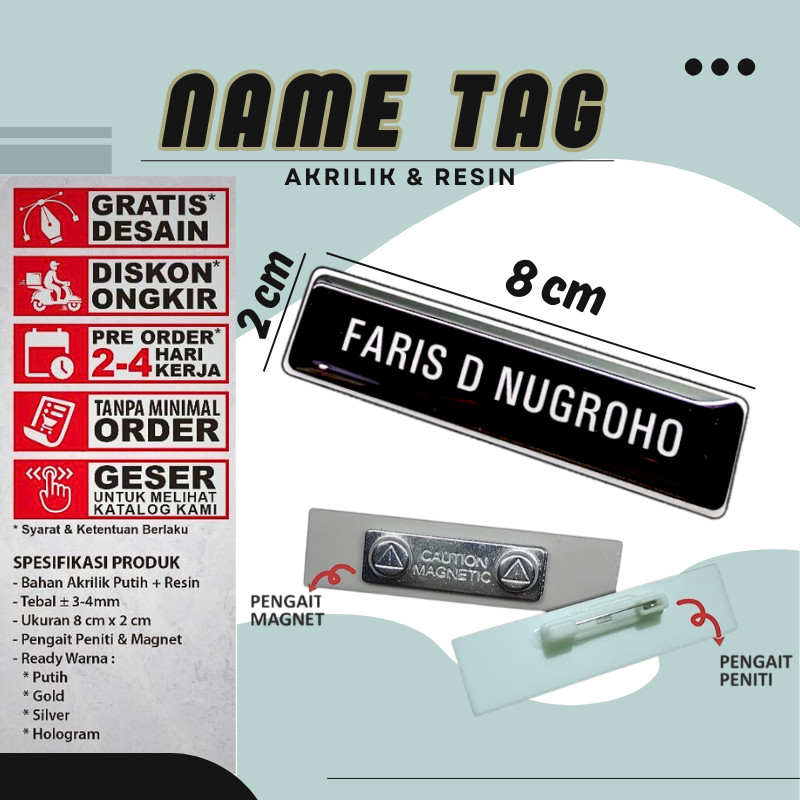 Nama Dada Plus Pin Korpri Nama Dada Kuningan Pin Korpri