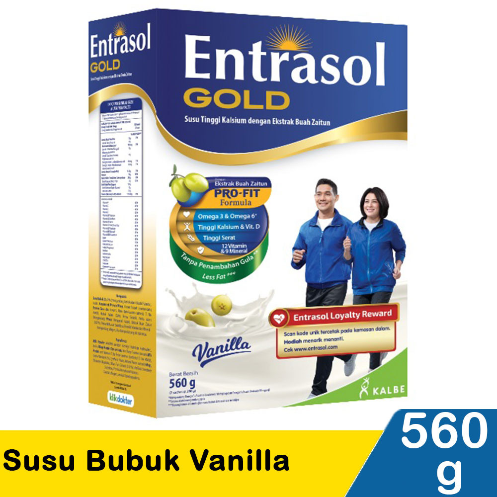 ENTRASOL GOLD SUSU BUBUK VANILA 2x280g