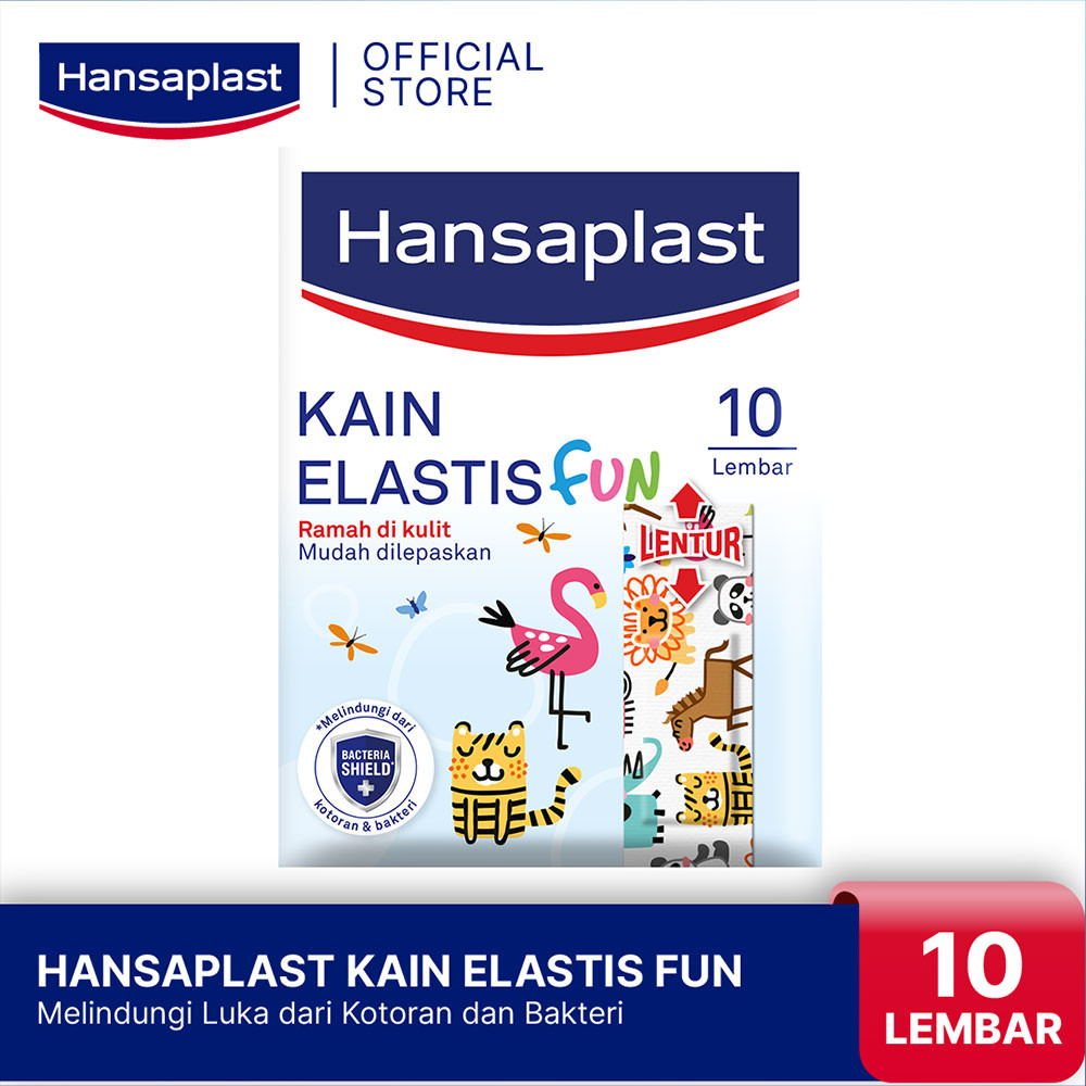 HANSAPLAST PLESTER KAIN ELASTIS FUN 10'S JUNIOR