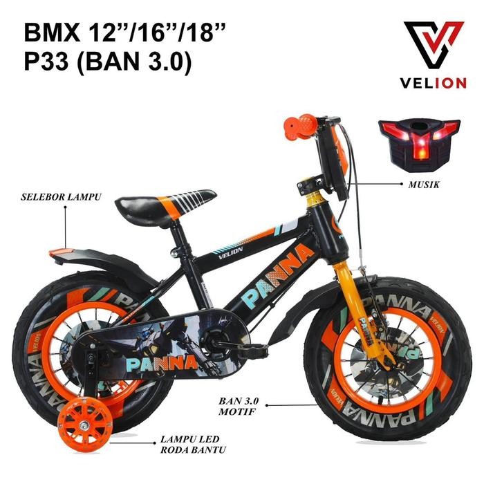 sepeda anak laki laki bmx Foster Transformers 18" anak 6 tahun ban 3.0 by Mitra Hobby