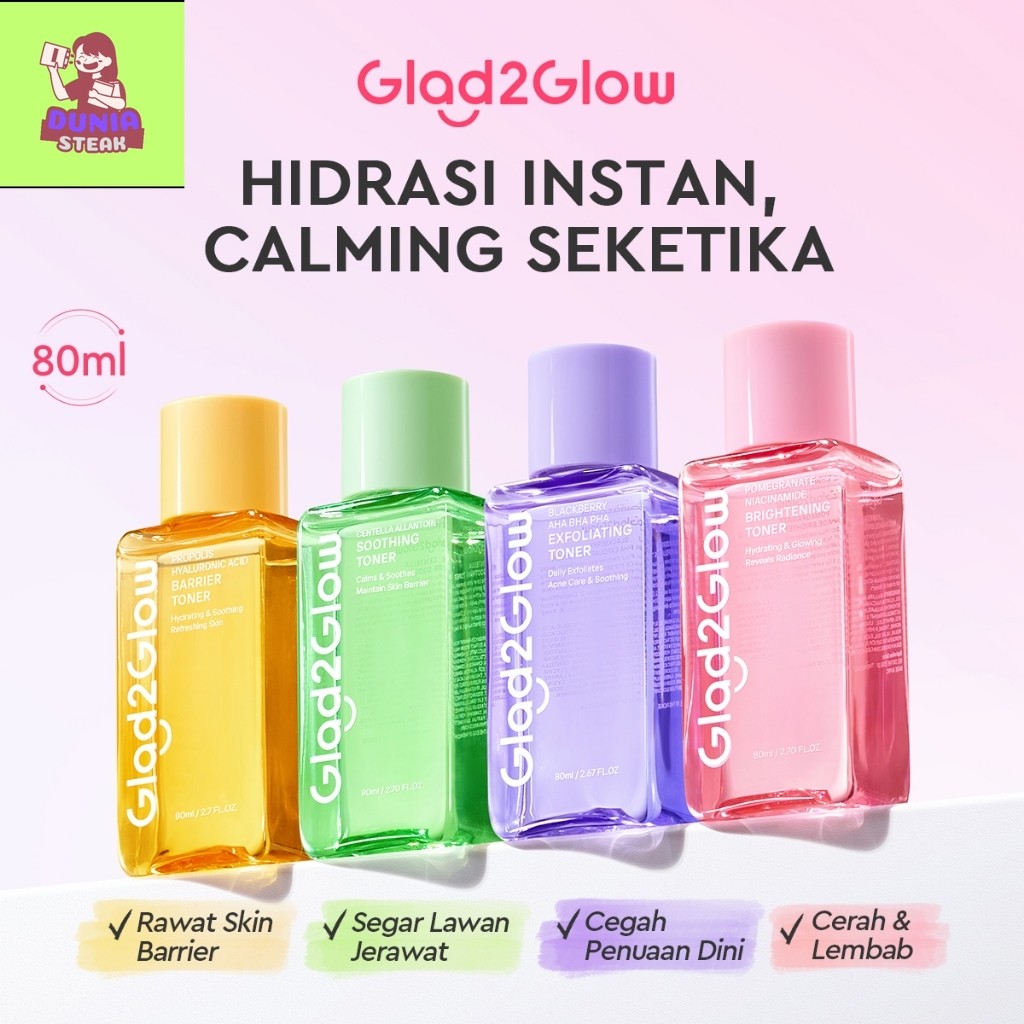 Ds Glad2Glow Toner Complete Series 80ml-Brighten/Acne Toner/Barrier/Exfoliating toner-Skincare toner