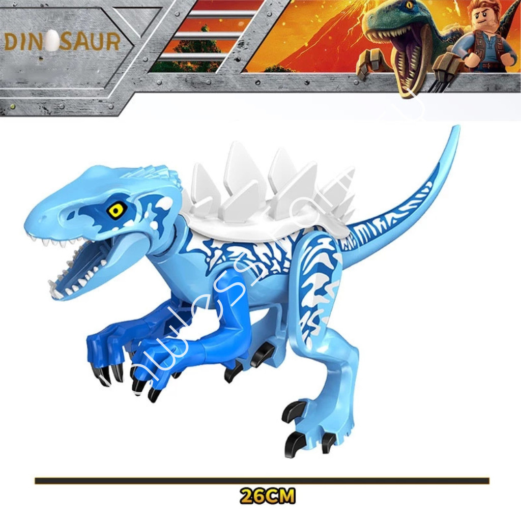 Lego Building Block Jurassic Dinosaurus World Blue Velociraptor Baryonyx Stegosaurus Action Figure
