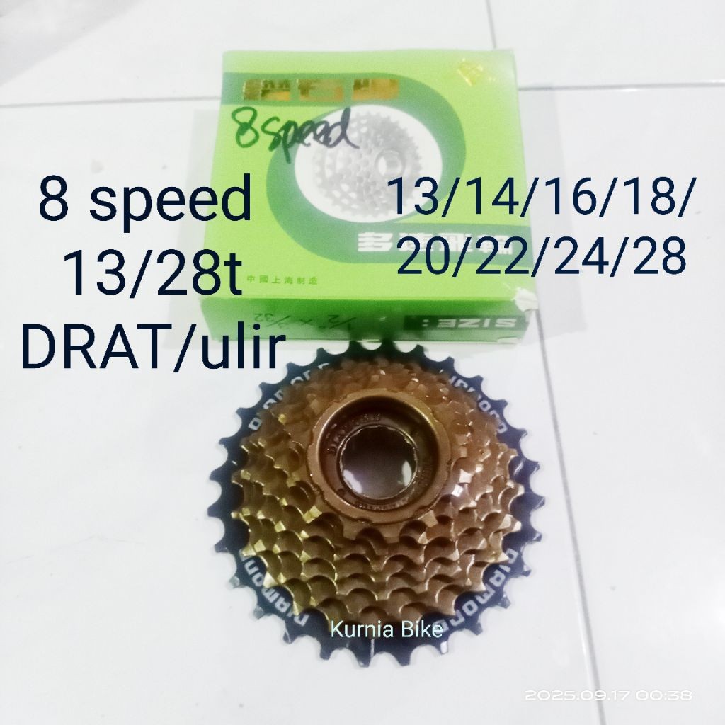 Gir Diamond 8 speed ger freewheel gear sepeda MTB minion Kalcer Commuterbike Fixie 13/28t model drat