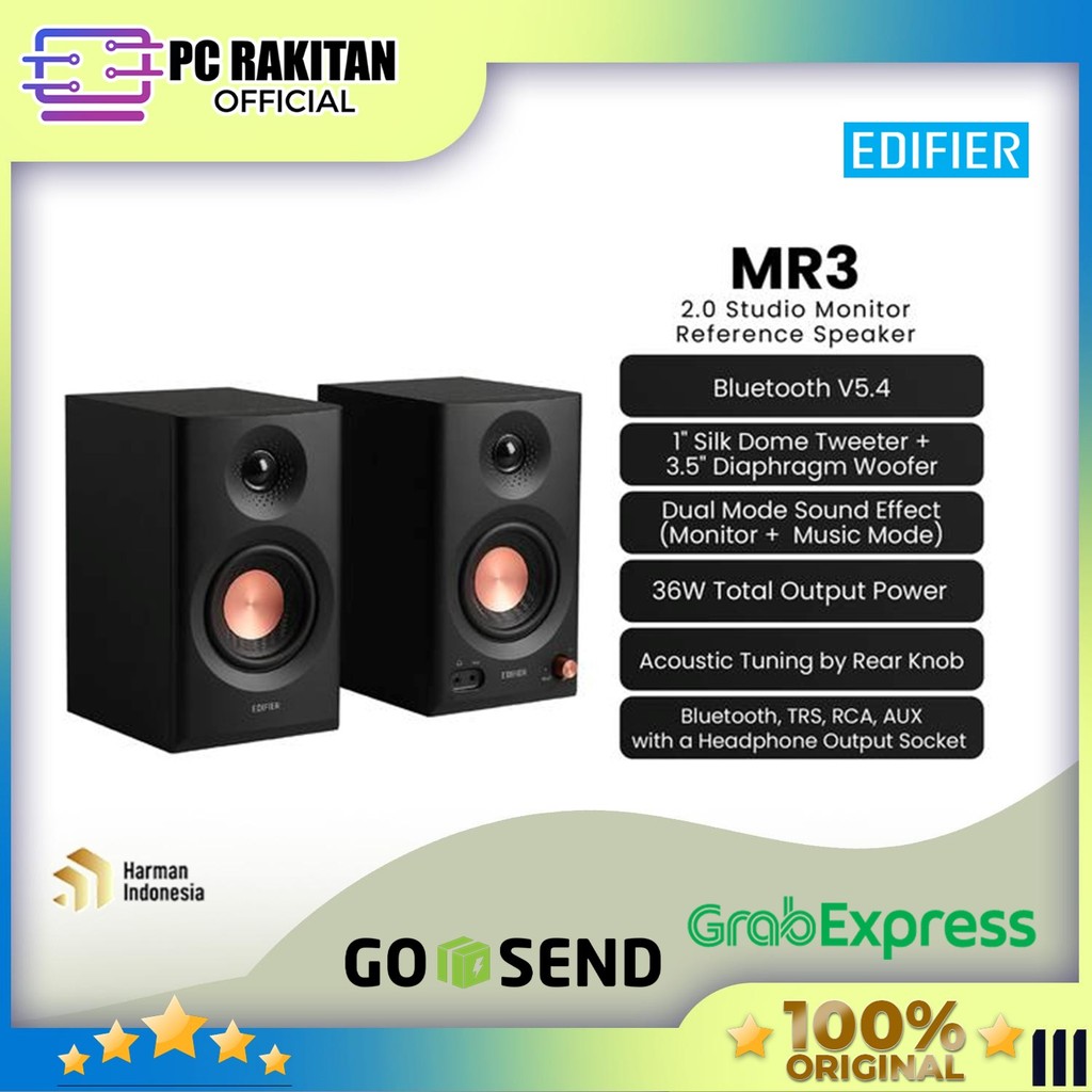 EDIFIER SPEAKER ACTIVE STUDIO 2.0 MR3 / MR-3 HI-RES BLUETOOTH V5.4 - BLACK / WHITE