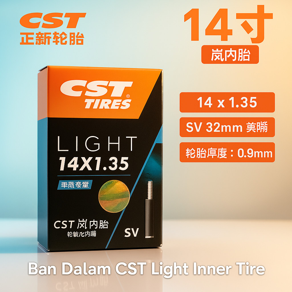 Ban Dalam CST Light Inner Tire 14 x 1.35 SV Pentil Schrader Besar Motor Valve Premium Butyl Rubber s