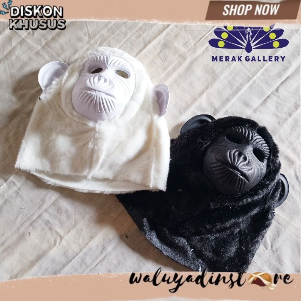 TREND LAGI Topeng Monyet/Jaranan Murah/Topeng Monyet Hitam/Putih TERBAIK