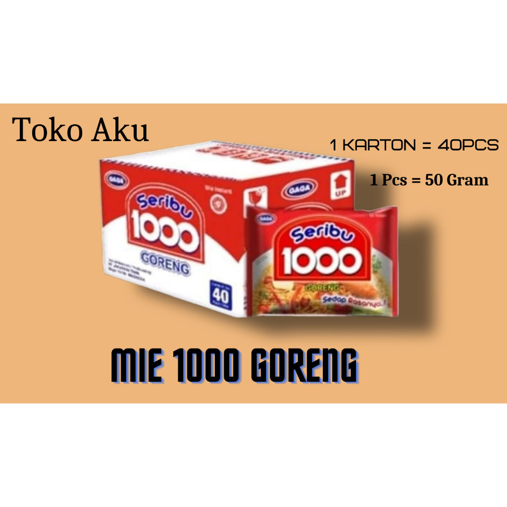 Paket C1 Mie Gaga 1000 Goreng 1 dus Ukuran Minimalis isi 40 pcs Termurah