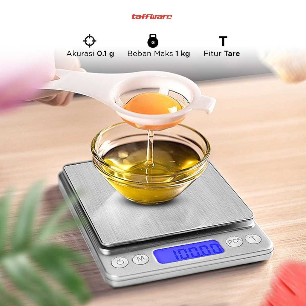 CAS - Taffware Digipounds Timbangan Dapur Mini Digital Scale 1kg 0.1g - i2000