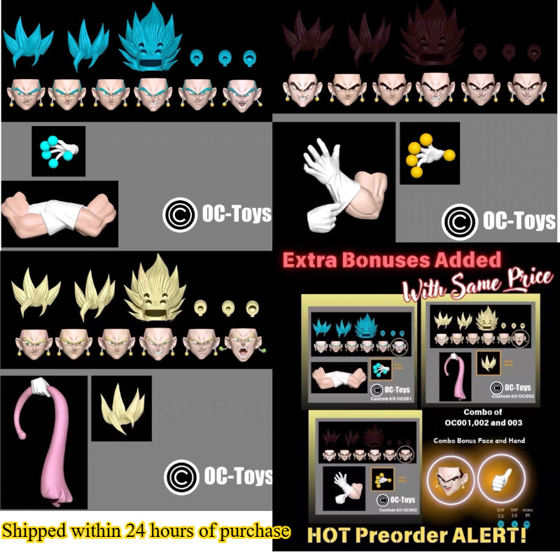 In Stock Oc-Toys Dragon Ball Shf Super Saiyan Vegetto Son Goku Vegeta Potara Heads Accessories Anime