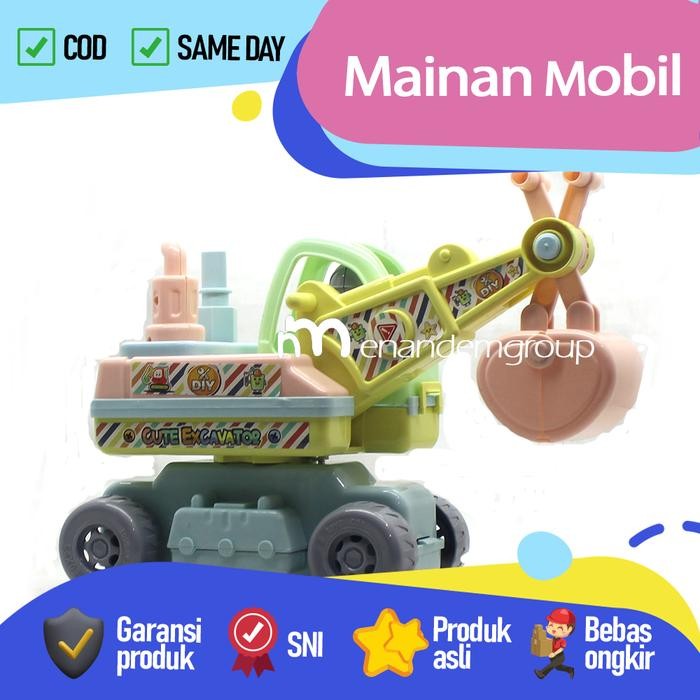 Mainan Anak Mobil Mobilan Beko Excavator Cute Digger Capit Bergerak Super Keren by Summerstore id