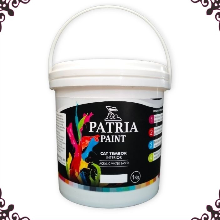 Cat Tembok 1KG / Cat Kamar ruang tamu interior KALENGAN / PAIL By Patria Paint