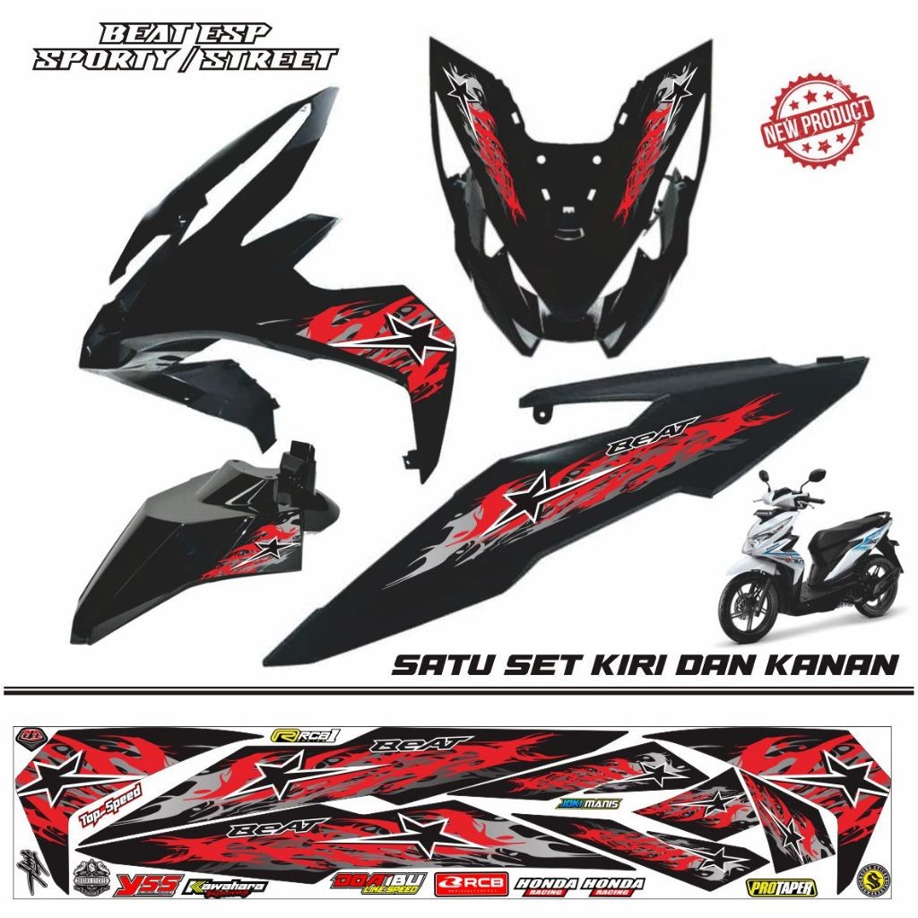 VARIASI STIKER STRIPING BEAT STREET BEAT SPORTY BEAT HEDON VARIASI STIKER MOTOR
