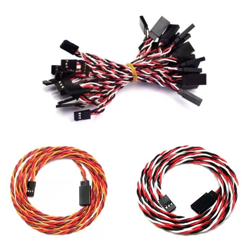 10Pcs 30/60 Core Anti-interference Servo Extension Cable 10/15/20/30/50/100cm For JR Futaba RC Helic