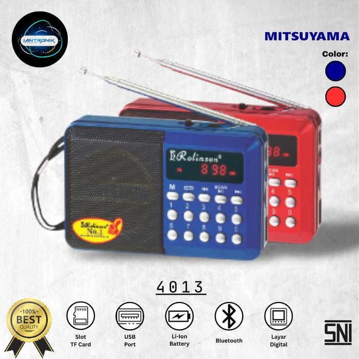 Speaker Radio Portable / Radio Mini Senter Mitsuyama MS RL-4013 RADIO JADUL KLASIK - BIRU