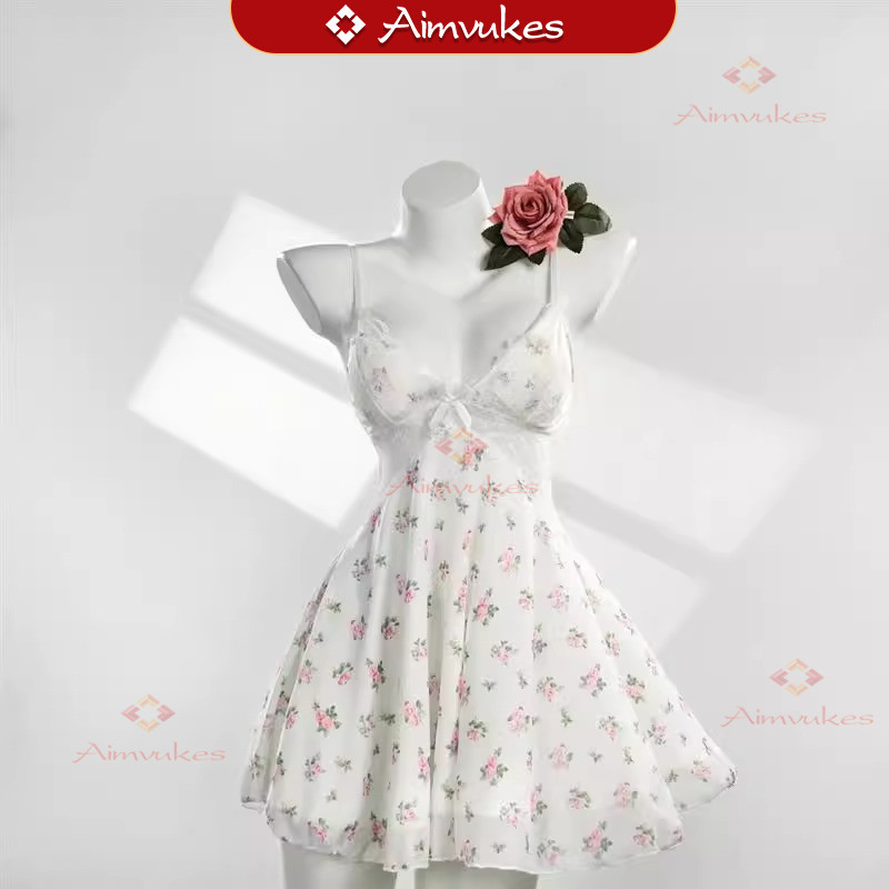 Aimvukes——Lingerie Sexy Hot Fashion Kupu-kupu Pola Slim Baju Tidur Wanita Premium Renda Transparan L