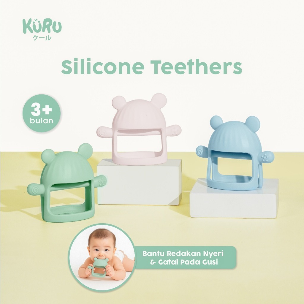 KURU BABY ST4 Silicone Teether Gigitan Bayi BPA Free | Teether Bayi Premium 3+ Bulan Food Grade
