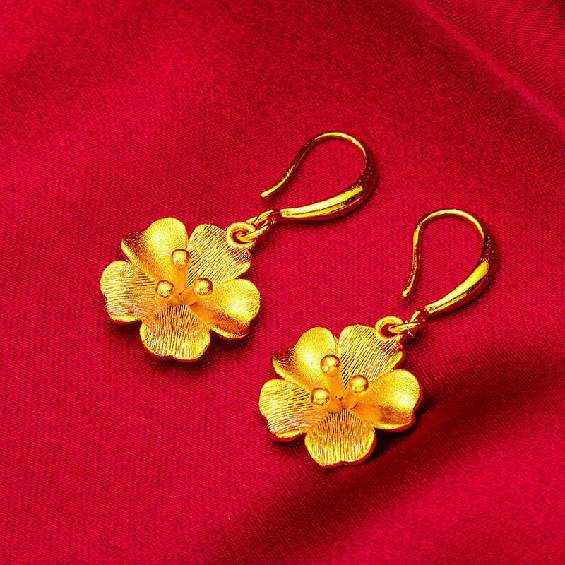 Anting matte wanita pasir emas Vietnam anting bunga anting bunga wanita anting bunga wanita