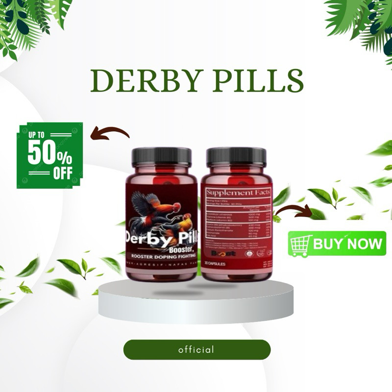 DERBY PILLS BOOSTER ORIGINAL  POWER UP 7X By BOOST Doping Ayam Petarung Peningkat Power Stamina Nafa