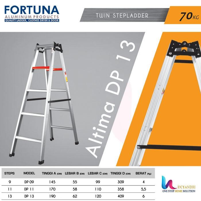 TANGGA LIPAT ALUMINIUM PREMIUM FORTUNA ALTIMA DP 13