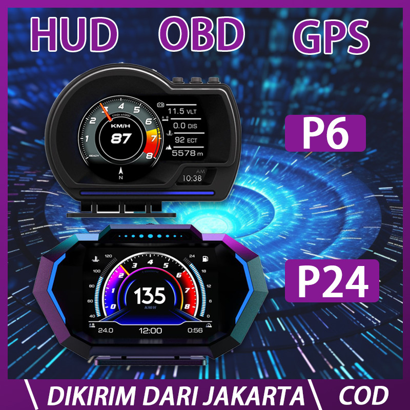 ✨Ready stok✨ Head Up Display HUD P6 P24 P6 Ultra Smart Gauge Dual Chip OBD GPS ECU DTC Kode Error Cl
