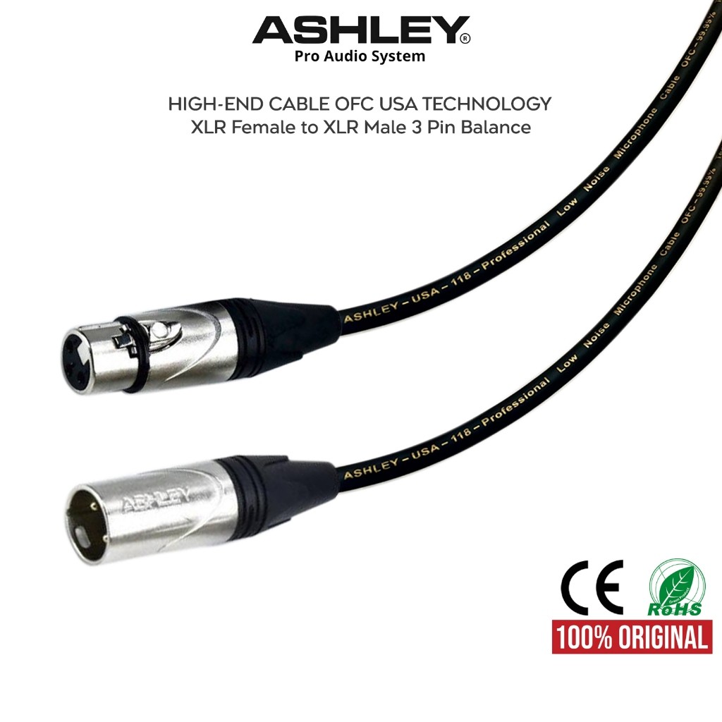 Ashley Original | Kabel Microphone Condenser Balanced - Code: (ASHLEY, XLR FE - XLR MA)