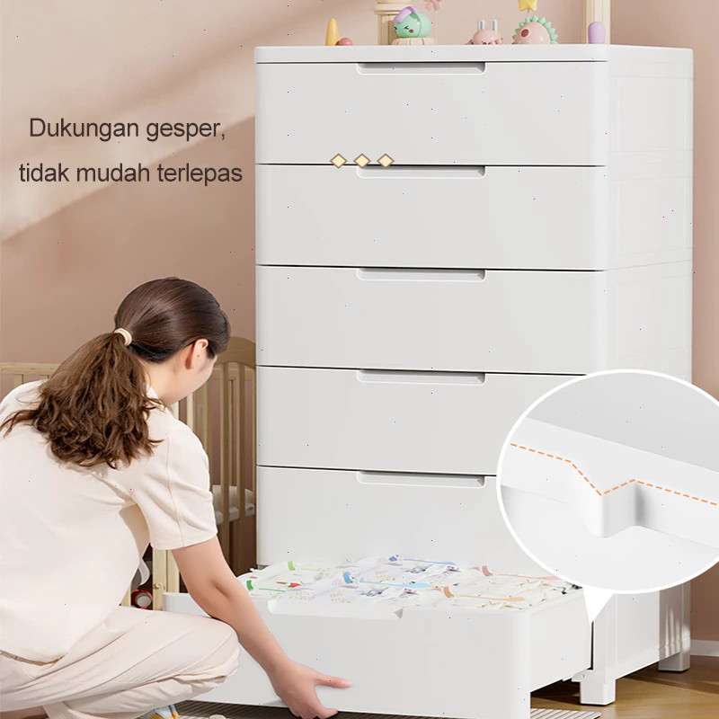 ARFSHOP Lemari Plastik Susun Lemari Pakaian Plastik Aesthetic Putih 3-7 Susun Berlaku Dalam Berbagai