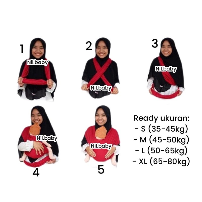 Gendongan bayi depan plus samping MURAH gendongan kangguru simple praktis geos 2in1 gendongan kain G