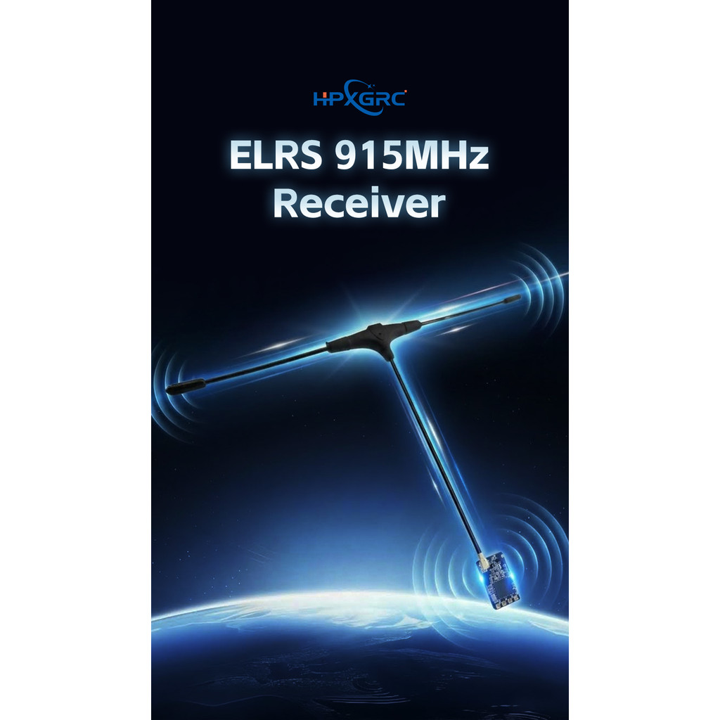 HPXGRC ELRS 915MHz Nano Receiver 0.6g, 50mW Telemetry SX1276 ESP8285 IPEX1 T-Antenna for FPV Long Ra