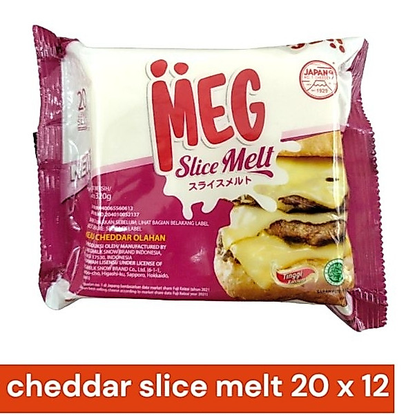Keju Meg cheddar slice melt halal