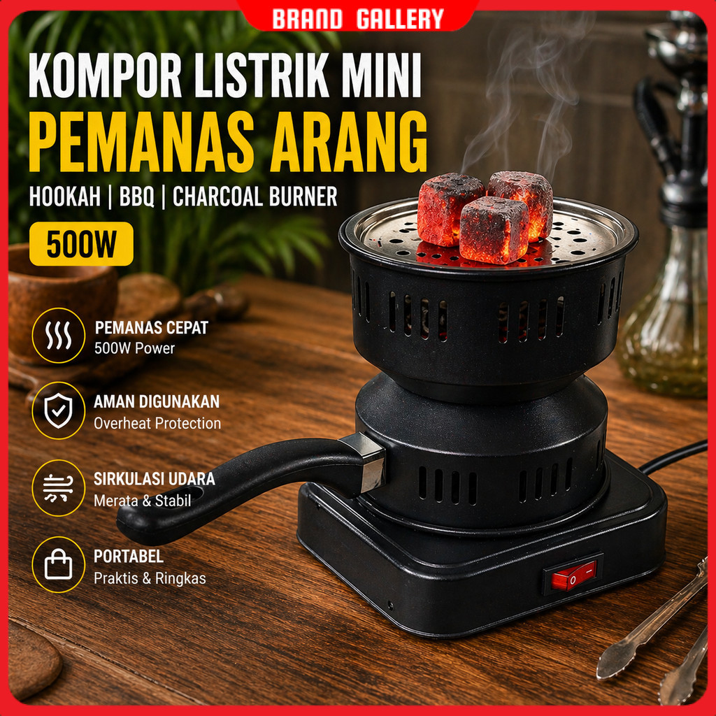 Kompor Listrik Mini Pemanas Arang Hookah BBQ Charcoal Burner 500W - ZD-A016