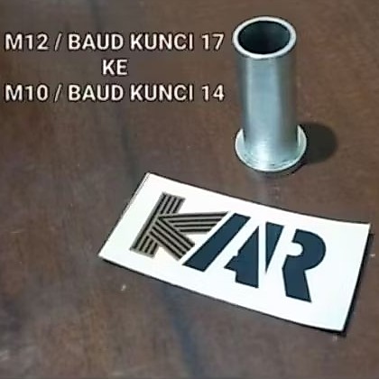 bos bosing roda diameter 12mm ke 10mm atau m12 ke m10 panjang 3 cm