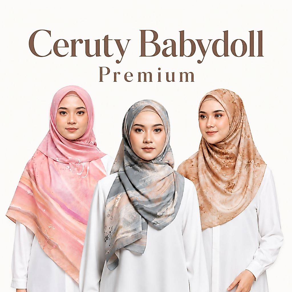 Mirave Pashmina Ceruty Babydoll Premium Motif Eksklusif Elegan