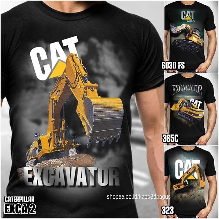 KAOS ALAT BERAT Excavator TAMBANG CATERPILLAR Batubara Mining PREMIUM S-2XL